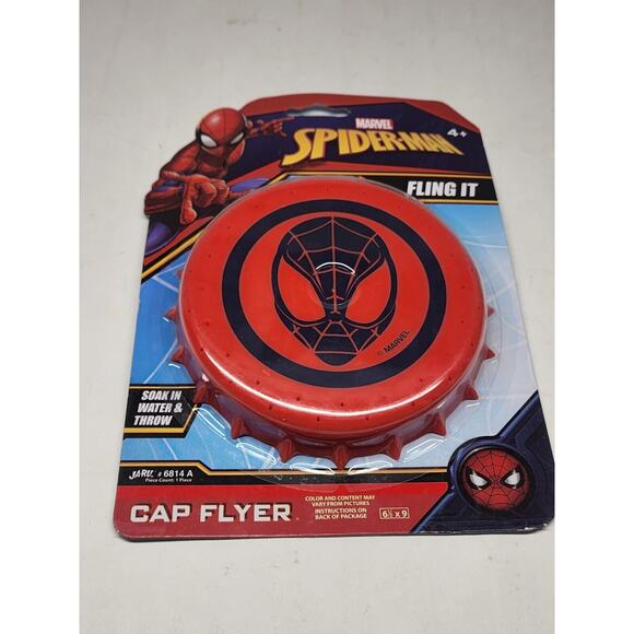 Spider-Man Cap Flyer Marvel Advengers Soak and Throw Water Frisbee JA-RU - Picture 1 of 2